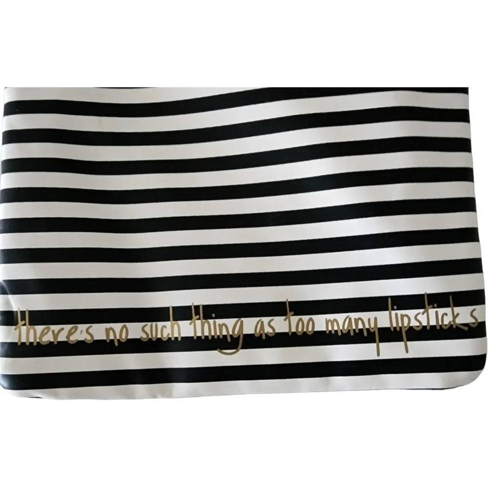 Balck & White Striped Cosmetic Pouch